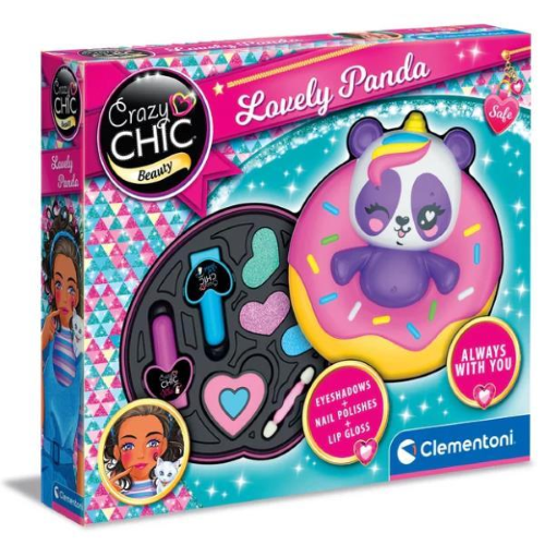 CLEMENTONI CRAZY CHIC LOVELY PANDA SET COSMETICI SMALTI E OMBRETTI ANALLERGICI